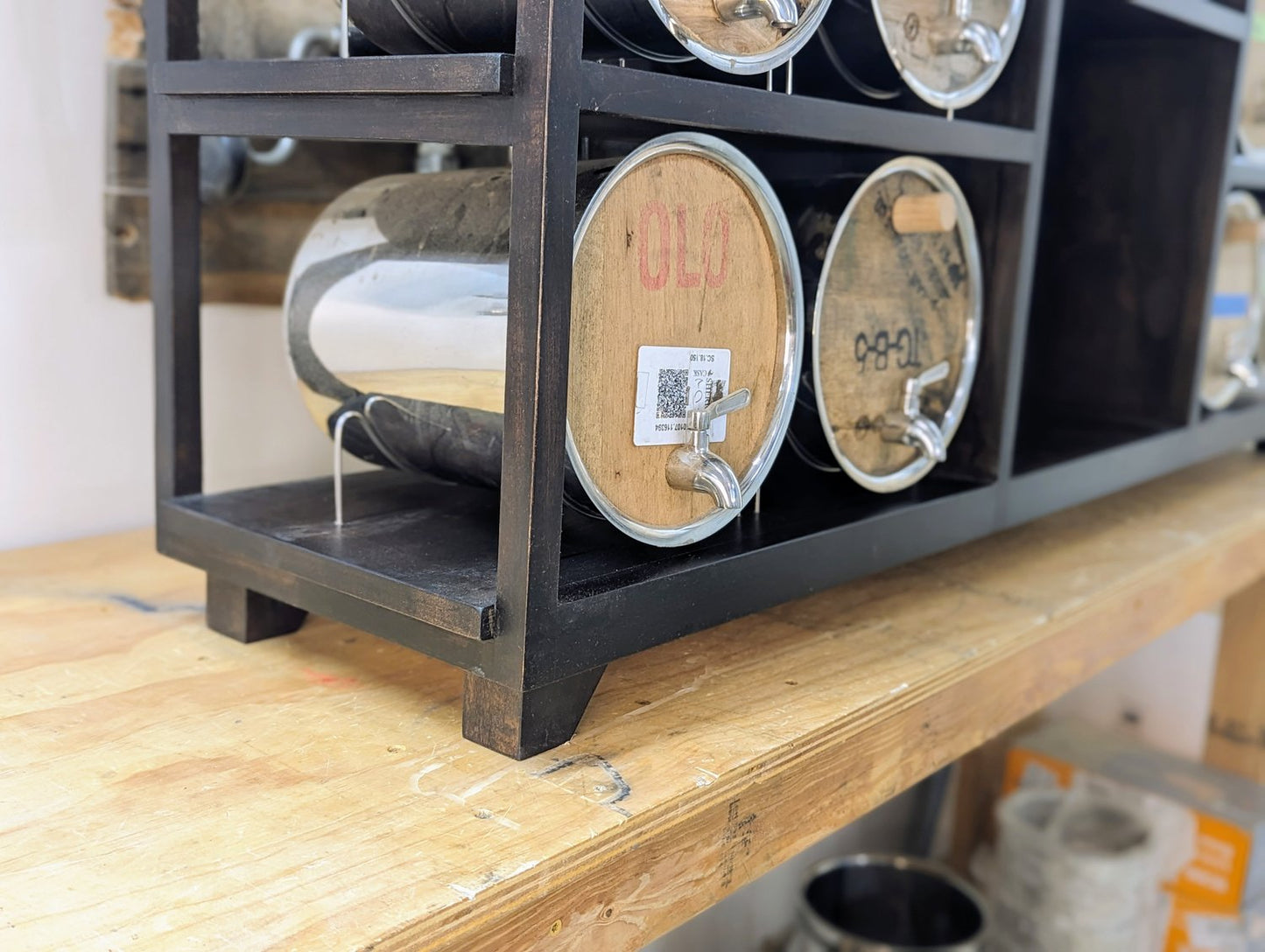 Oregon Oak Barrel Storage Cabinet