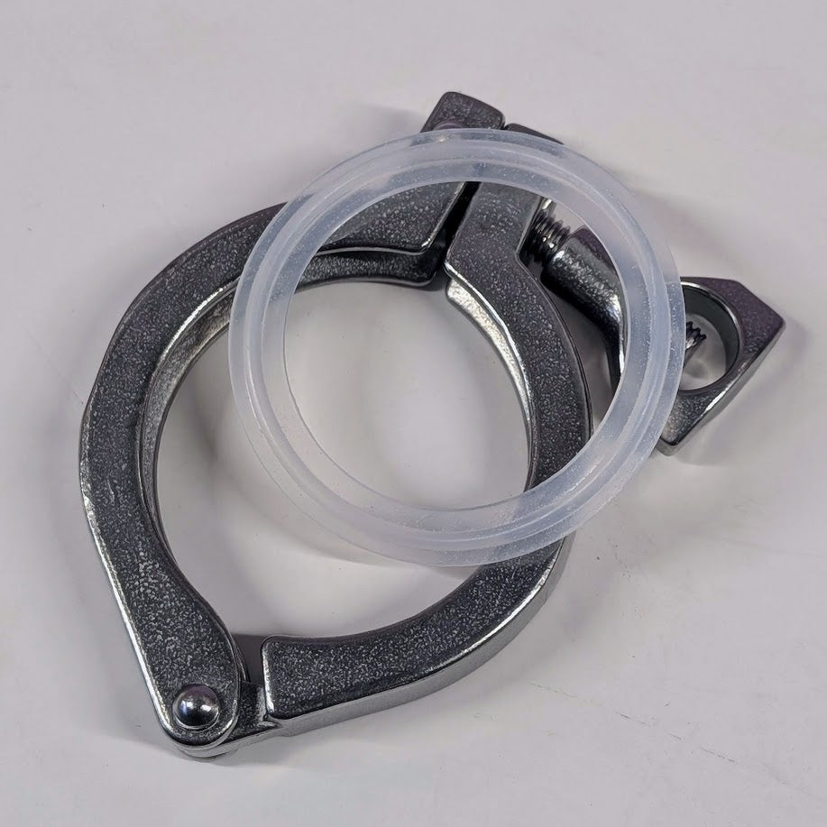 Heavy-Duty Tri-Clamp with Platinum-Cured Silicone Gasket