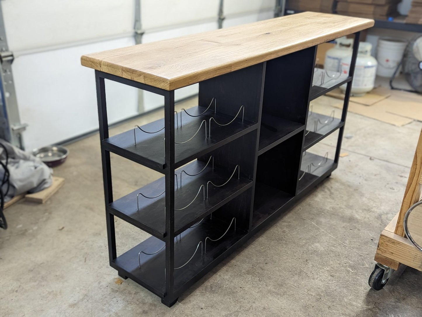 Oregon Oak Barrel Storage Cabinet